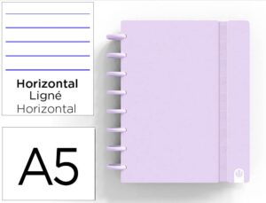 Caderno ingeniox foam a5 80 f pautado malva pastel
