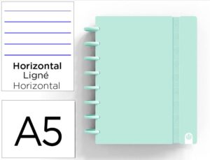 Caderno ingeniox foam a5 80 f pautado menta pastel
