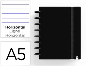 Caderno ingeniox foam a5 80 f pautado preto