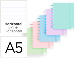 Caderno ingeniox foam a5 80 f pautado cores pastel sortidas