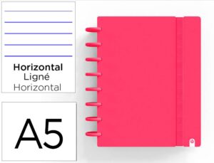 Caderno ingeniox foam a5 80 f pautado vermelho