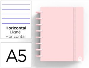 Caderno ingeniox foam a5 80 f pautado rosa pastel