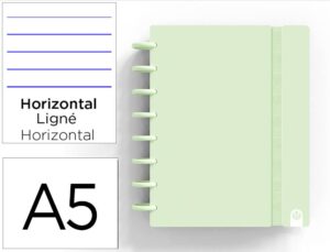 Caderno ingeniox foam a5 80 f pautado verde pastel