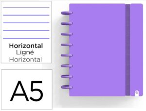 Caderno ingeniox foam a5 80 f pautado violeta