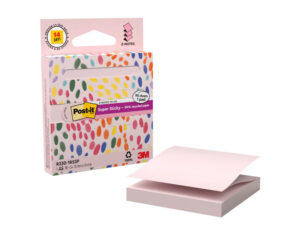 Bloc de notas adhesivas quita y pon post it z-notas super sticky 100% pefc 76x76 mm dispensador 90 hojas rosa