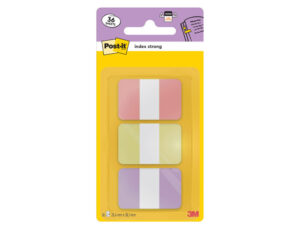 Banderitas separadoras rigidas dispensador post-it index strong 686-3 sun 25,4x38.1 mm pack de 36