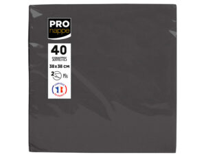 Guardanapo pronappe celulose microgofrada 38x38 cm 2 camadas cor preto pacote de 40 unidades