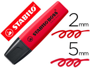 Marcador stabilo boss fluorescente 70 vermelho real
