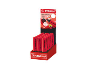 Marcador stabilo boss fluorescente 70 vermelho real expositor de 15 unidades