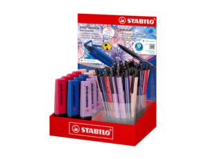 Expositor de secretária stabilo colors wildflower 38 esferograficas + 15 marcadores fluorescentes boss