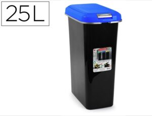 Contenedor para reciclaje plasticforte 25 l con tapa color azul parchis