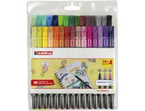 Marcador edding ponta fibra 1200 pack de 26 unidades + 4 unidades grátis cores clássicas/neon/pastel