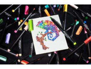 Marcador faber-castell black edition ponta pincel caixa de 50 unidades cores sortidas