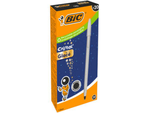 Boligrafo bic cristal glace plateado punta 1 mm