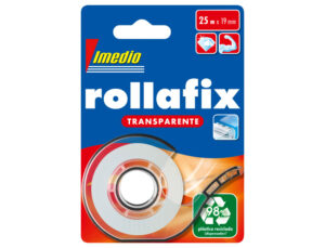 Miniportarrollo imedio rollafix transparente para cinta 25 m x 19 mm