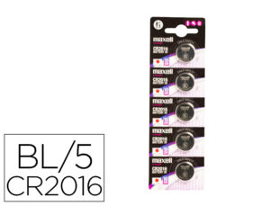 Pilha maxell tipo botão lítio cr-2016 blister de 5 unidades