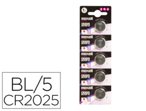 Pilha maxell tipo botão lítio cr-2025 blister de 5 unidades