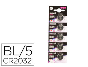 Pilha maxell tipo botão lítio cr-2032 blister de 5 unidades