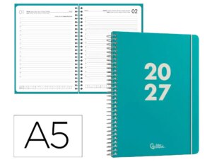 Agenda de escritório Liderpapel 2027 Espiral Basic Dia/Página A5 Bilíngue Papel 60G Fsc Design 5