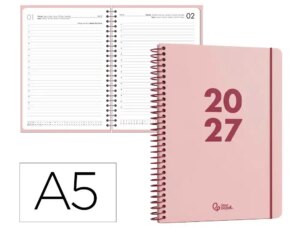 Agenda de escritório Liderpapel 2027 Espiral Basic Dia/Página A5 Bilíngue Papel 60G Fsc Design 6