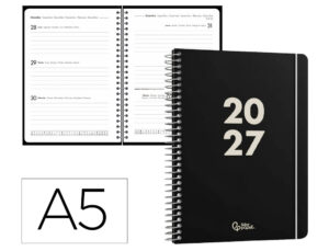 Agenda de escritório Liderpapel 2027 Espiral Basic Semana À Vista A5 Bilíngue Papel 60G Fsc Design 1
