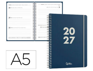 Agenda de escritório Liderpapel 2027 Espiral Basic Semana À Vista A5 Bilíngue Papel 60G Fsc Design 2