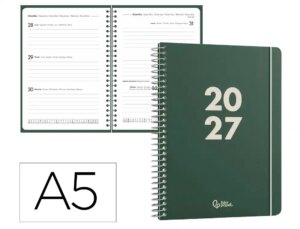 Agenda de escritório Liderpapel 2027 Espiral Basic Semana À Vista A5 Bilíngue Papel 60G Fsc Design 4