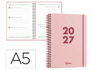 Agenda de escritório Liderpapel 2027 Espiral Basic Semana À Vista A5 Bilíngue Papel 60G Fsc Design 6