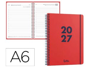 Agenda de escritório Liderpapel 2027 Espiral Basic Dia/Página A6 Bilíngue Papel 60G Fsc Design 3