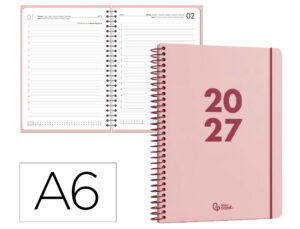 Agenda de escritório Liderpapel 2027 Espiral Basic Dia/Página A6 Bilíngue Papel 60G Fsc Design 6