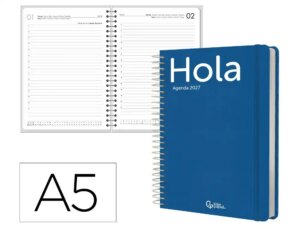 Agenda de escritório Liderpapel 2027 Espiral Classic Dia/Página A5 Bilíngue Papel 70G Fsc Design 2