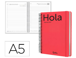 Agenda de escritório Liderpapel 2027 Espiral Classic Dia/Página A5 Bilíngue Papel 70G Fsc Design 3