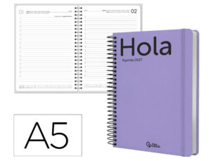 Agenda de escritório Liderpapel 2027 Espiral Classic Dia/Página A5 Bilíngue Papel 70G Fsc Design 5