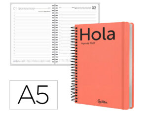 Agenda de escritório Liderpapel 2027 Espiral Classic Dia/Página A5 Bilíngue Papel 70G Fsc Design 6