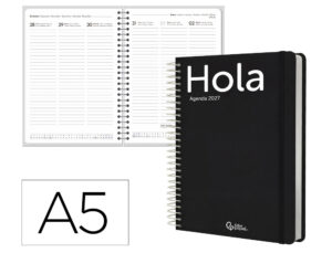 Agenda de escritório Liderpapel 2027 Espiral Classic Semana À Vista A5 Bilíngue Papel 70G Fsc Design 1
