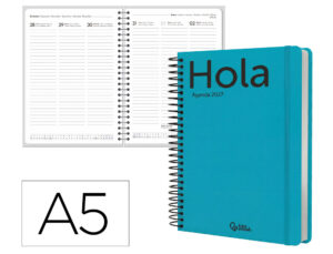 Agenda de escritório Liderpapel 2027 Espiral Classic Semana À Vista A5 Bilíngue Papel 70G Fsc Design 4