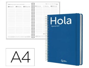 Agenda de escritório Liderpapel 2027 Espiral Classic Semana À Vista A4 Bilíngue Papel 70G Fsc Design 2