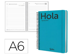 Agenda de escritório Liderpapel 2027 Espiral Classic Dia/Página A6 Bilíngue Papel 70G Fsc Design 4
