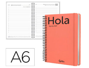 Agenda de escritório Liderpapel 2027 Espiral Classic Dia/Página A6 Bilíngue Papel 70G Fsc Design 6