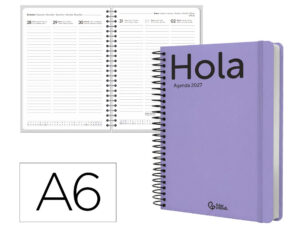 Agenda de escritório Liderpapel 2027 Espiral Classic Semana À Vista A6 Bilíngue Papel 70G Fsc Design 5