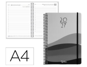 Agenda de escritório Liderpapel 2027 Espiral Gazi Dia/Página A4 Bilíngue Papel 70G Fsc Design 1