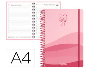 Agenda de escritório Liderpapel 2027 Espiral Gazi Dia/Página A4 Bilíngue Papel 70G Fsc Design 2