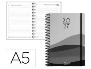 Agenda de escritório Liderpapel 2027 Espiral Gazi Dia/Página A5 Bilíngue Papel 70G Fsc Design 1