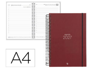 Agenda de escritório Liderpapel 2027 Espiral Olbia Dia/Página A4 Bilíngue Papel 60G Fsc Design 3