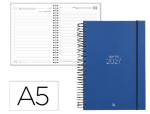 Agenda de escritório Liderpapel 2027 Espiral Olbia Dia/Página A5 Bilíngue Papel 60G Fsc Design 2