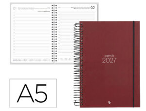 Agenda de escritório Liderpapel 2027 Espiral Olbia Dia/Página A5 Bilíngue Papel 60G Fsc Design 3