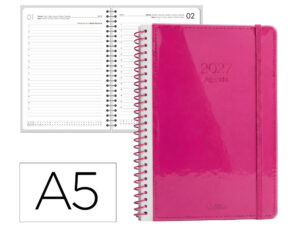 Agenda de escritório Liderpapel 2027 Espiral Neon Dia/Página A5 Bilíngue Papel 70G Fsc Design 1