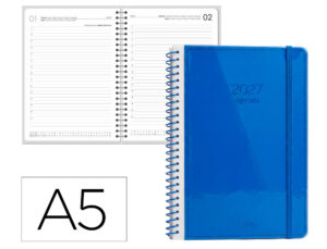 Agenda de escritório Liderpapel 2027 Espiral Neon Dia/Página A5 Bilíngue Papel 70G Fsc Design 3