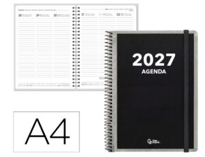 Agenda de escritório Liderpapel 2027 Espiral Personalizável Semana À Vista A4 Bilíngue Papel 70G Fsc Design 1