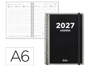 Agenda de escritório Liderpapel 2027 Espiral Personalizável Semana À Vista A6 Bilíngue Papel 70G Fsc Design 1